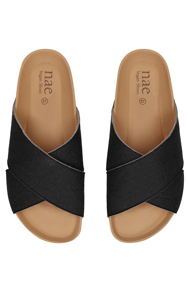 NAE Tupai Sandalen, schwarz, aus 100 % Piñatex, unisex | Sophie Stone