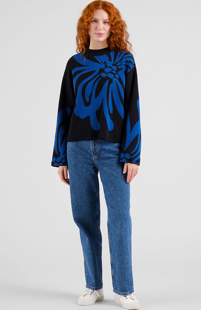 Dedicated Limhamn sweater big flower cotton ladies | Sophie Stone