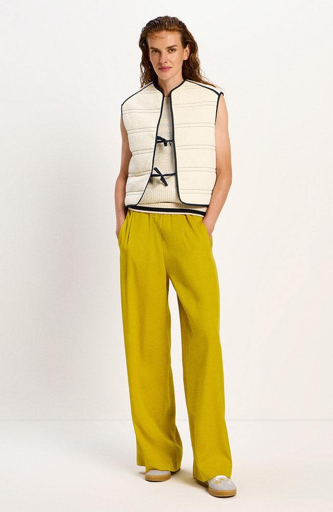 Lanius wide leg broek geel van TENCEL | Sophie Stone