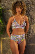Dedicated Bikini Top Alva flowers of reycled polyester ladies | Sophie Stone