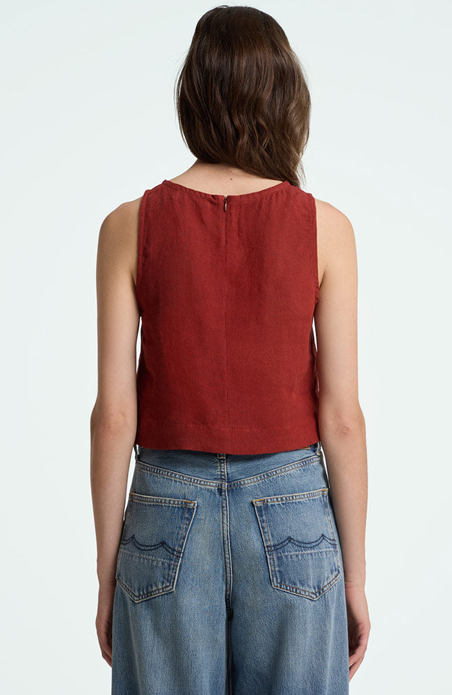 Kings of Indigo Belle Top Burnt Henna, 100% Linen, for Women | Sophie Stone