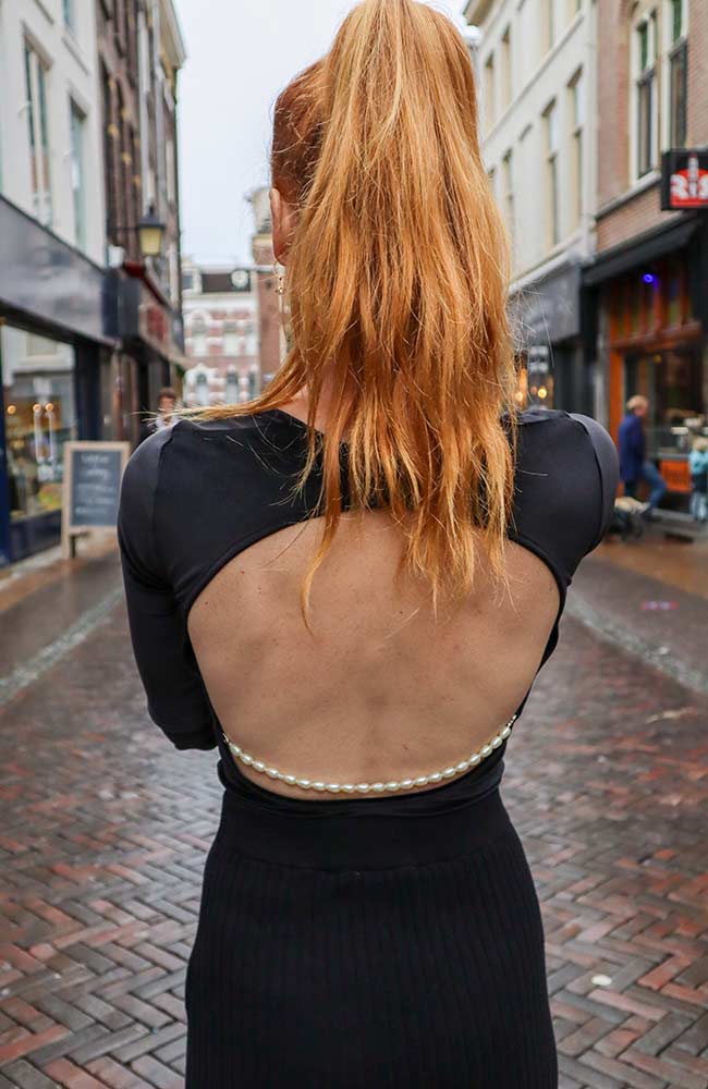 Underprotection Vrouw bodystocking pearl zwart duurzaam | Sophie Stone