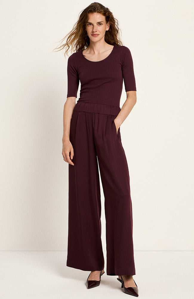 Lanius wide leg pants bordeaux by TENCEL for women | Sophie Stone
