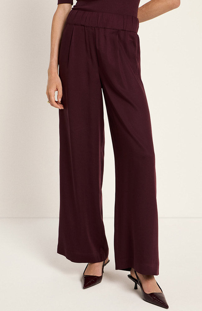 Lanius wide leg pants bordeaux by TENCEL for women | Sophie Stone