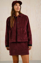 Dedicated Majorna corduroy skirt fig red from organic cotton | Sophie Stone