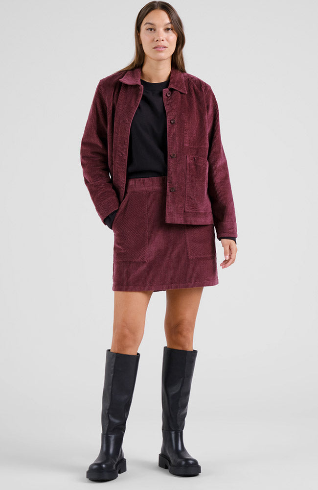 Dedicated Majorna Corduroy rokje fig red van bio katoen | Sophie Stone