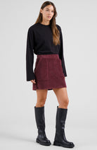 Dedicated Majorna corduroy skirt fig red from organic cotton | Sophie Stone
