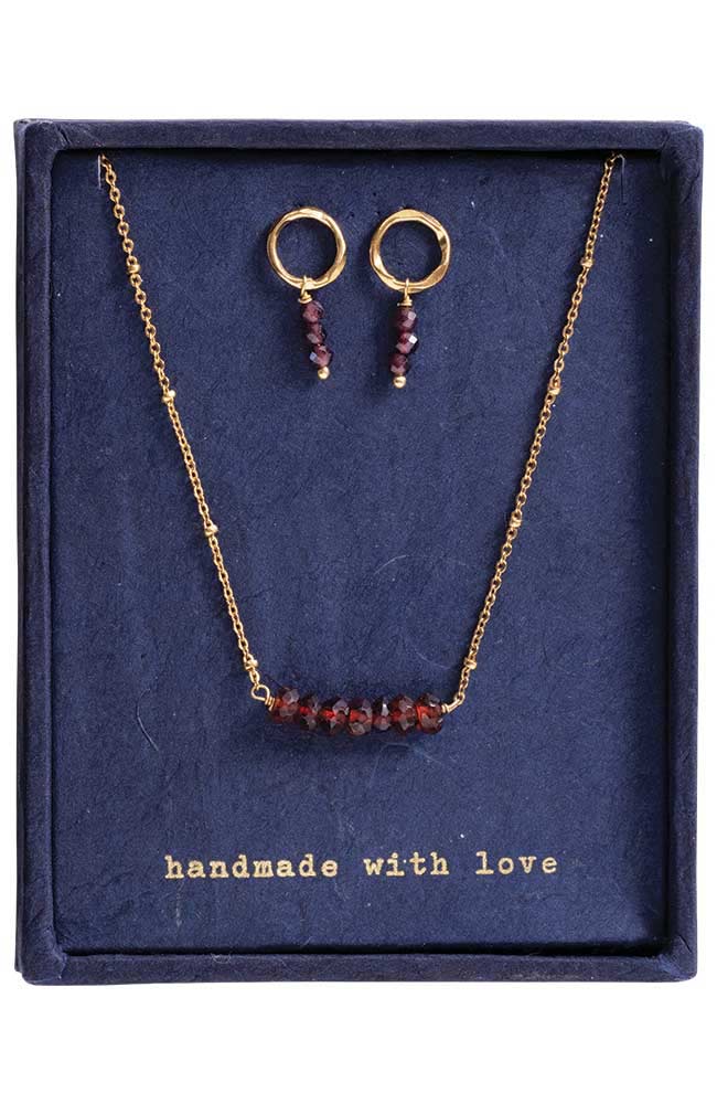 A Beautiful Story Geschenkbox Power Granat GP aus vergoldetem Messing | Sophie Stone