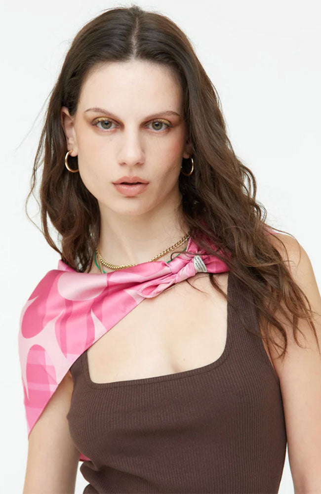 VERB TO DO Pink Bloom Scarf Made from Recycled PET for Women | Sophie Stone