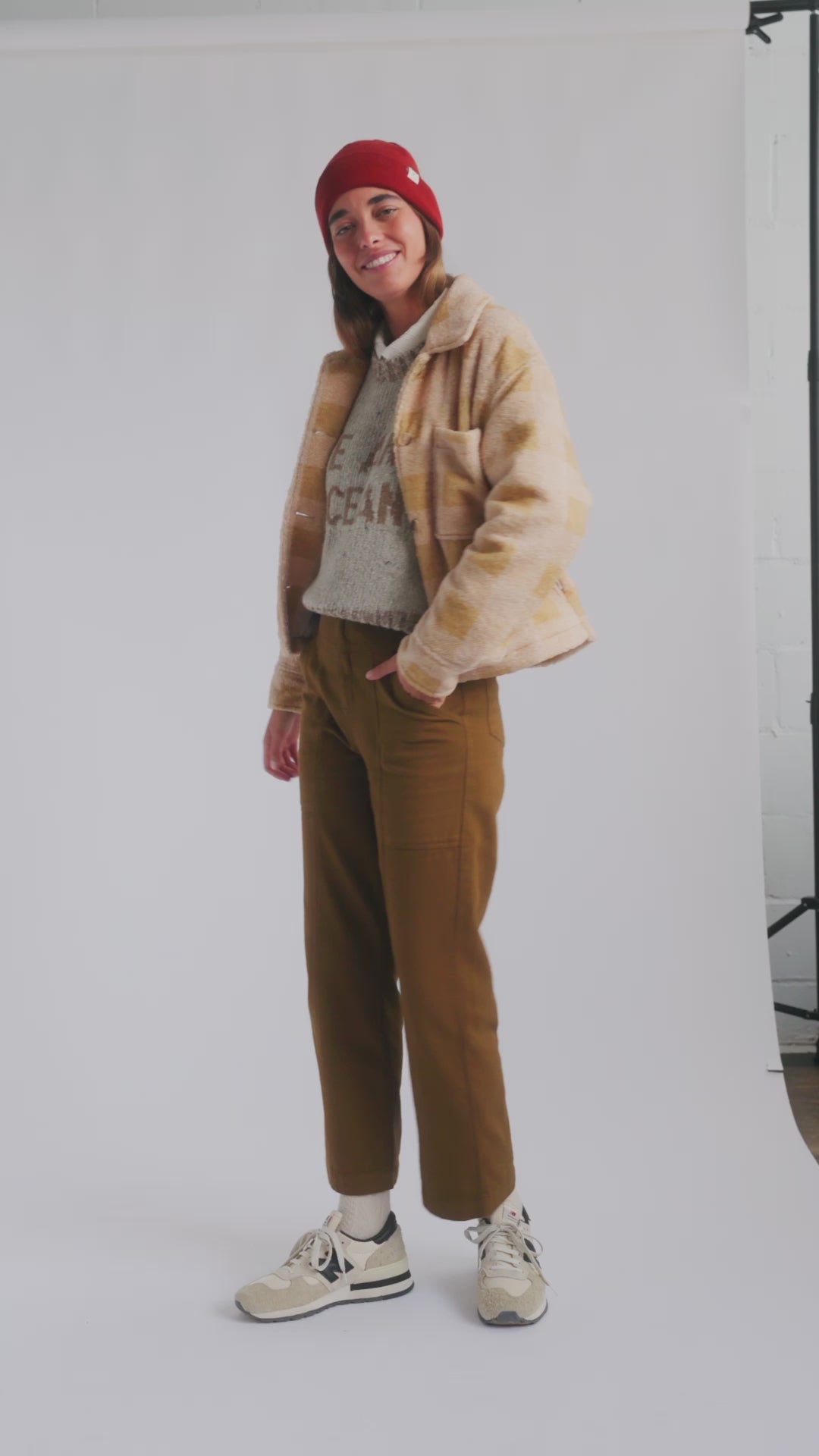 TWOTHIRDS Hoben jas mustard check van o.a. gerecycled polyester voor dames | Sophie Stone