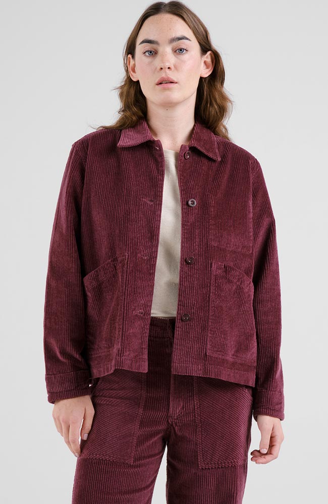 Dedicated Stiby jack corduroy fig red van biologisch katoen dames | Sophie Stone