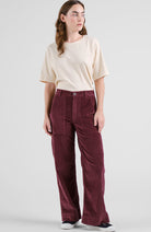 Dedicated Vara workwear pant corduroy fig red from organic cotton | Sophie Stone