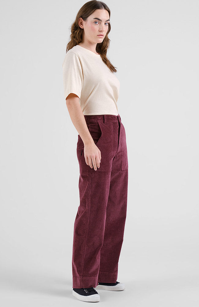 Dedicated Vara workwear pant corduroy red from organic cotton | Sophie Stone