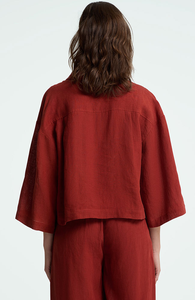 King of Indigo Wanda Jacket in Burnt Henna, 100% Linen | Sophie Stone