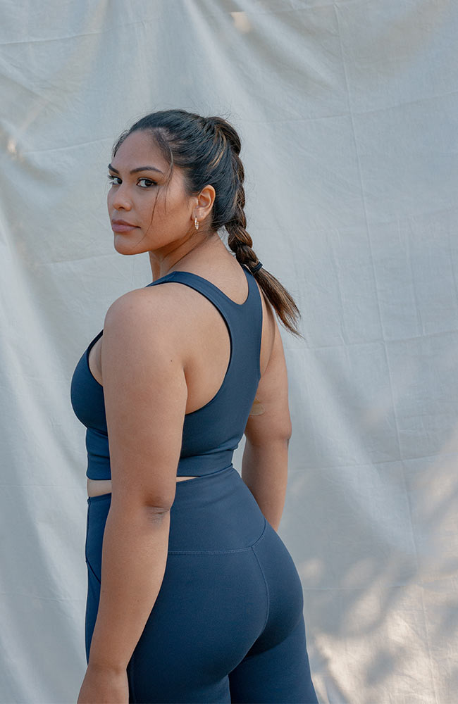 Girlfriend collective Dylan bra blue | Sophie Stone