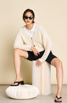 JAN 'N JUNE Lena cardigan off-white organic cotton ladies | Sophie Stone