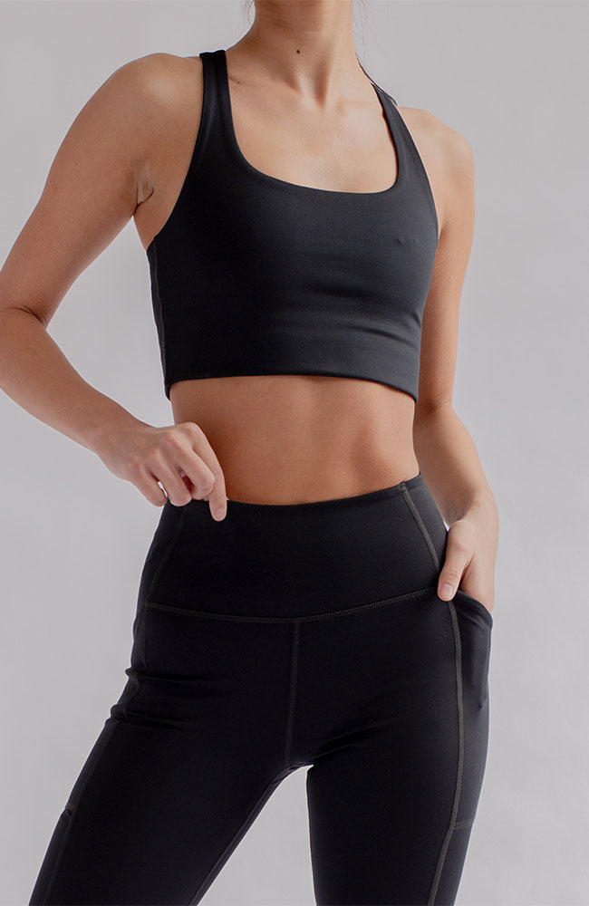 Girlfriend collective compressive high-rise pocket leggings black | Sophie Stone