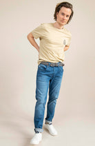 Swole Panda Gürtel aus recyceltem Polyester blau beige | Sophie Stone