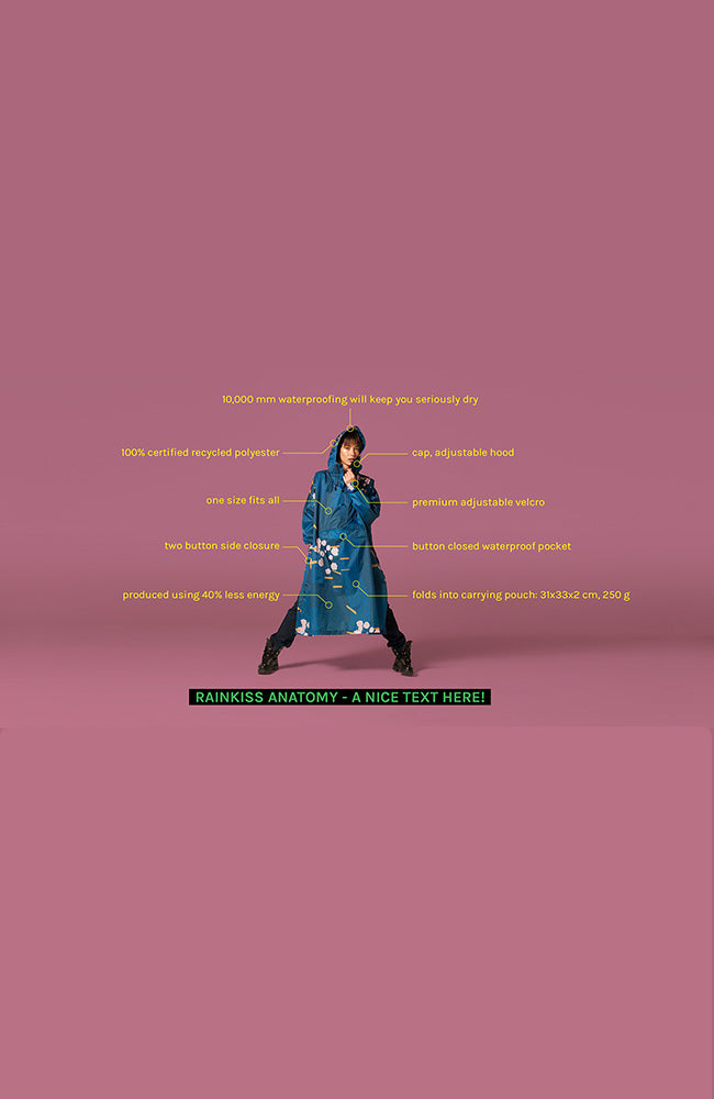 Rainkiss Lily regenponcho van gerecycled plastic | Sophie Stone
