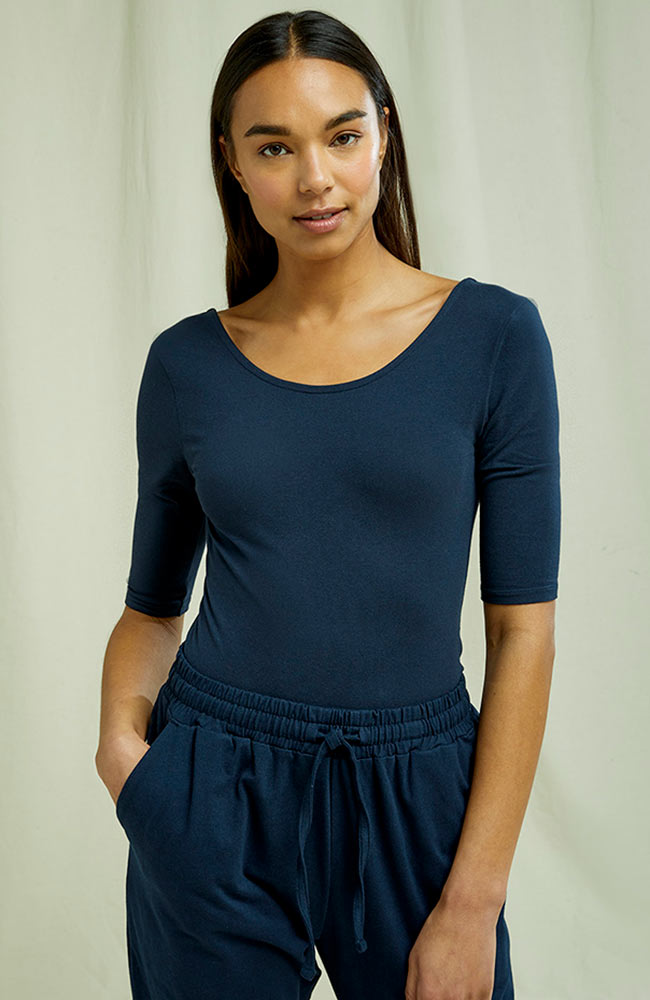 People Tree Nicole bodysuit navy | Sophie Stone