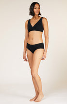 People Tree Lace Trim Triangle Bra Top black | Sophie Stone