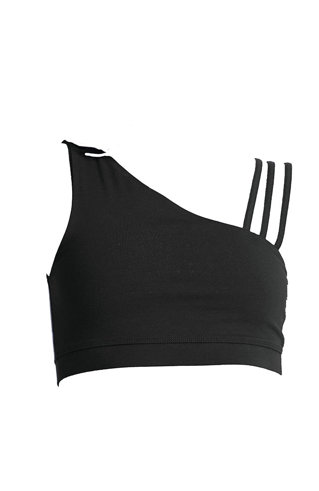 People Tree Yoga Asymmetric top black durable material | Sophie Stone