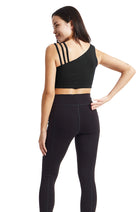 People Tree Yoga Asymmetric top black from organic cotton | Sophie Stone