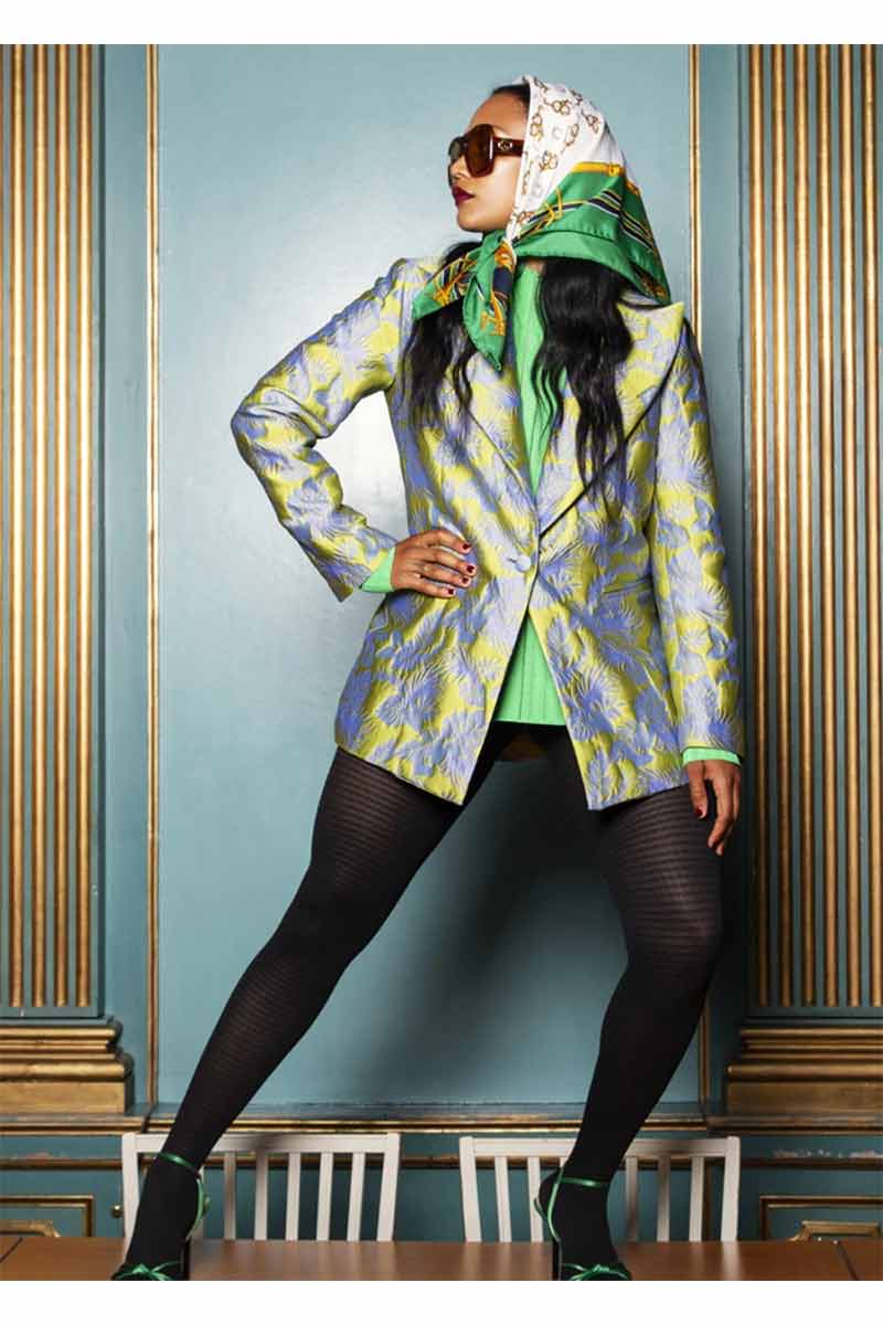 Schwedische Strümpfe | Agnes Houndstooth Panty Modell | Sophie Stone