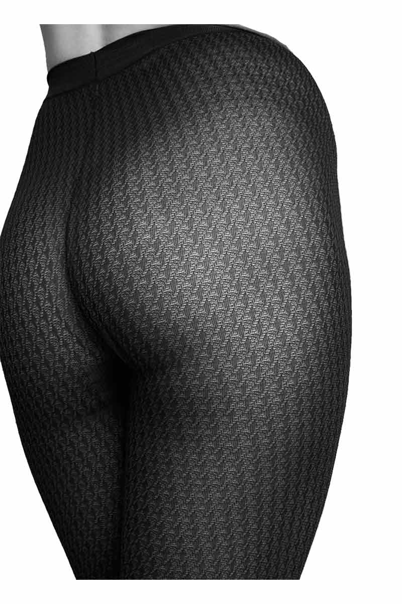 Schwedische Strümpfe | Agnes Houndstooth Panty schwarz | Sophie Stone
