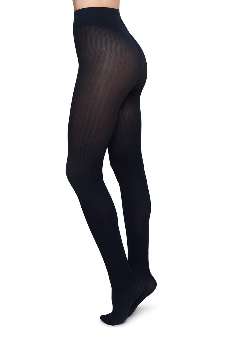 Alma Rippenstrumpfhose 70 Denier blau | Sophie Stone