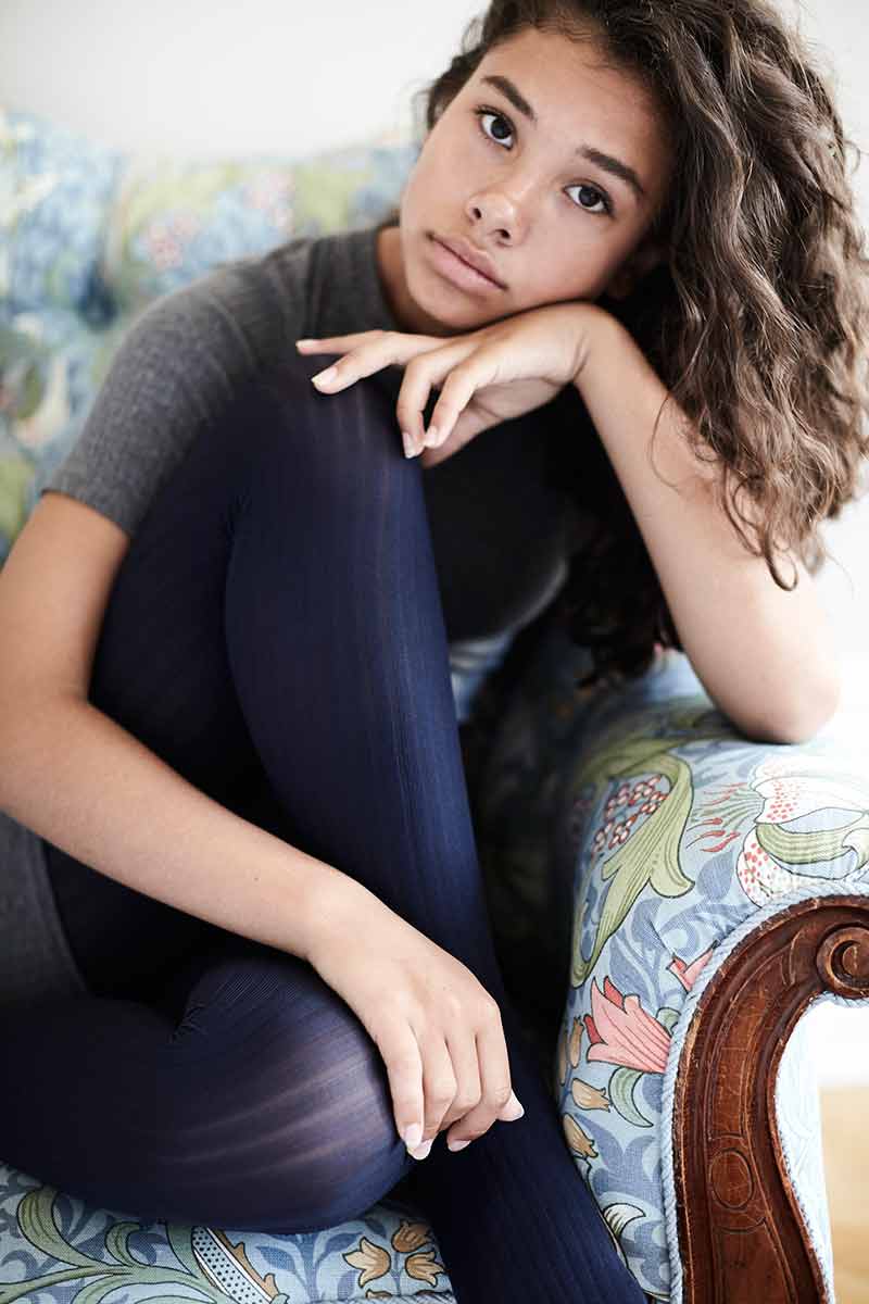 Alma Rippenstrumpfhose 70 Denier navy | Sophie Stone