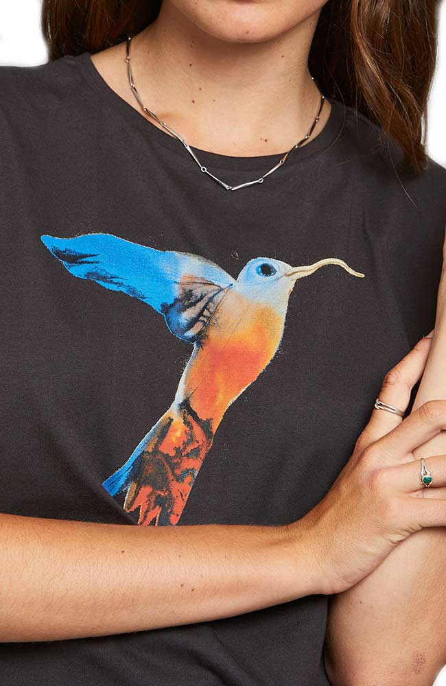 Dedicated T-shirt Visby Painted Hummingbird in organic cotton for women | Sophie Stone