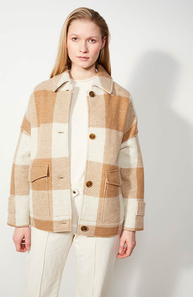 Langerchen Jacket Chelan check van bio wol winterjas | Sophie Stone 