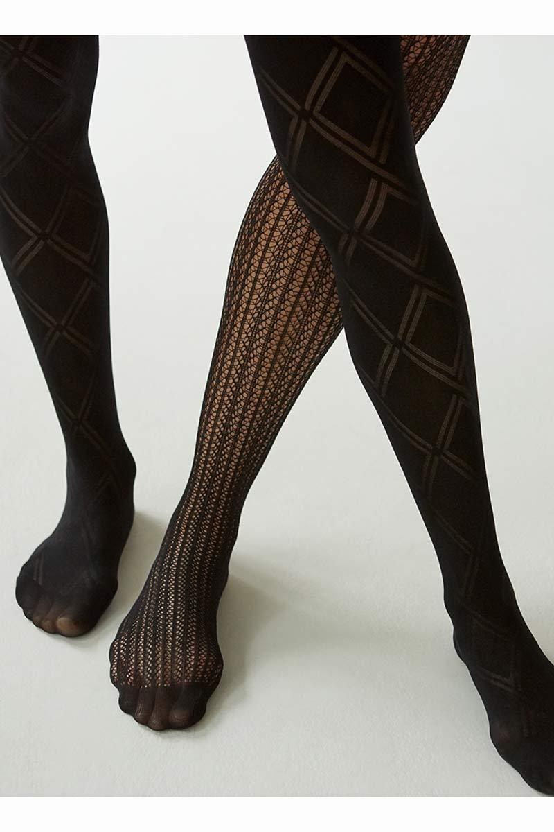 Schwedische Strümpfe Kajsa Tartan aus recyceltem Polyamid | Sophie Stone