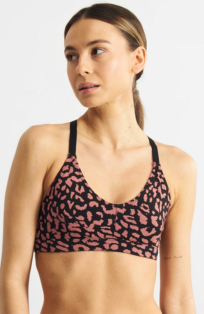 Dedicated Junsele soft bra leopard terracotta organic cotton Tencel ladies | Sophie Stone