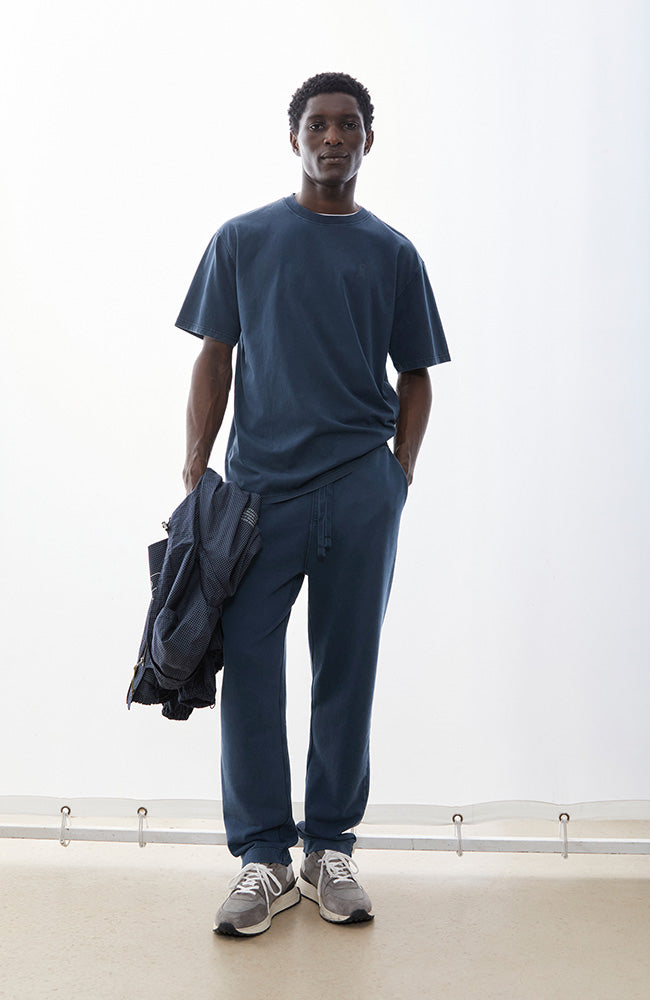 ARMEDANGELS Maarkos T-shirt, dark blue, organic cotton, men's | Sophie Stone