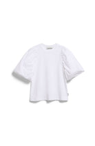 ARMEDANGELS Women's White Organic Cotton Puff-Sleeve Shirt | Sophie Stone