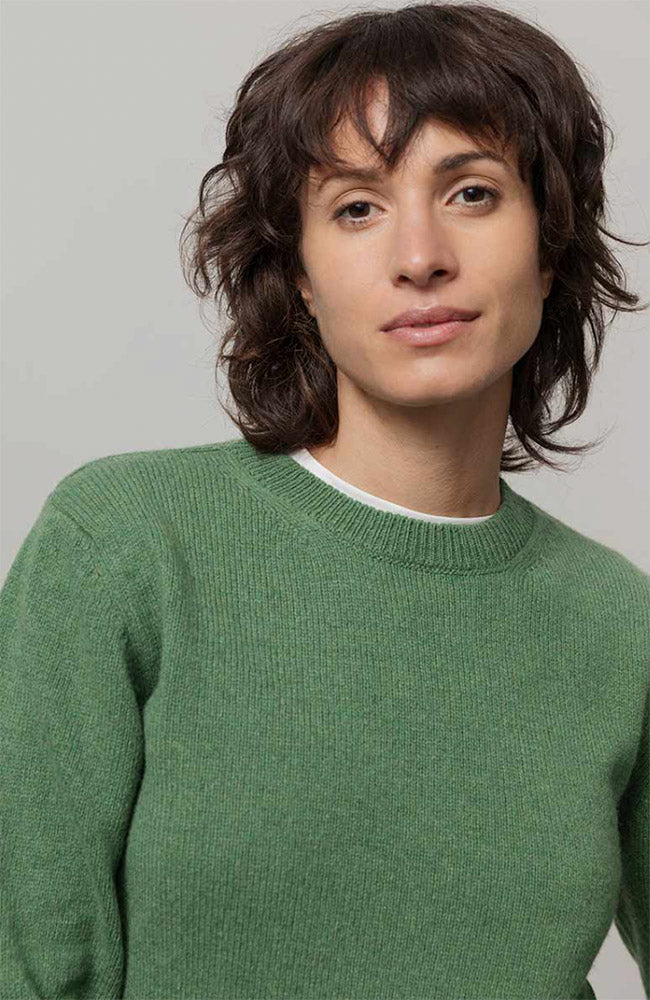 Rifò Edda trui groen van 95% GRS-certified kasjmier vrouw | Sophie Stone