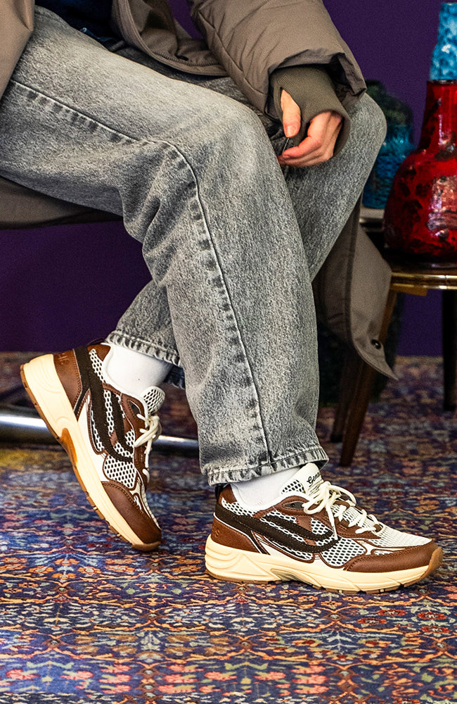Genesis G-Eco`99 2-Tone Mesh brown white vegan sneakers dames
