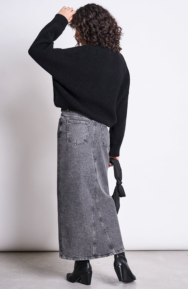 JAN N JUNE Luce denim skirt light gray in organic cotton | Sophie Stone