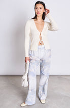 JAN N JUNE Tangy off white cardigan in organic cotton for woman | Sophie Stone