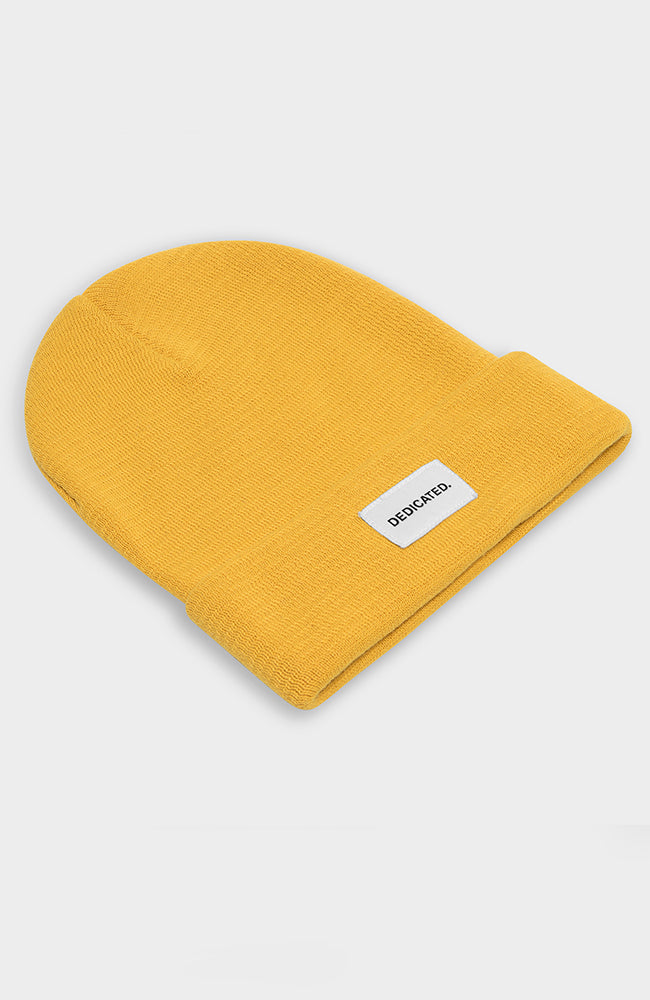 Dedicated Kiruna beanie hat spice yellow recycled polyester | Sophie Stone