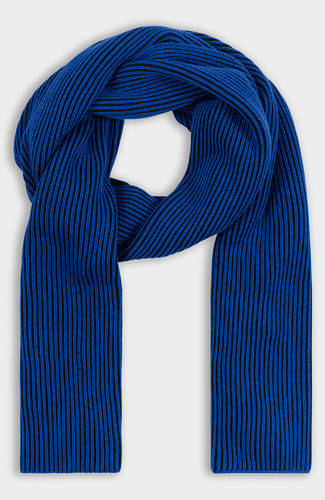 Dedicated Norrfors scarf brioche black blue from organic cotton unisex | Sophie Stone