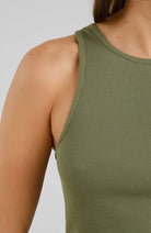 Dedicated Valdermarsvik tank top leaf green organic cotton ladies | Sophie Stone