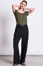 JAN N JUNE Arima top dark olive from durable TENCEL ladies | Sophie Stone