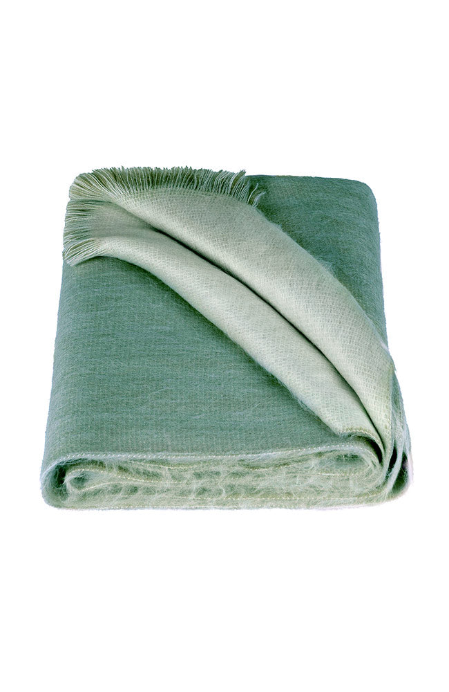 Alpaca Loca Scarf double Light Grey Emerald Green | Sophie Stone