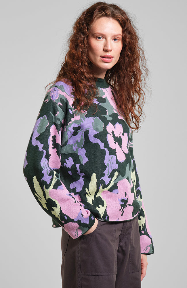 Dedicated Limhamn sweater warped flowers from organic cotton ladies | Sophie Stone 