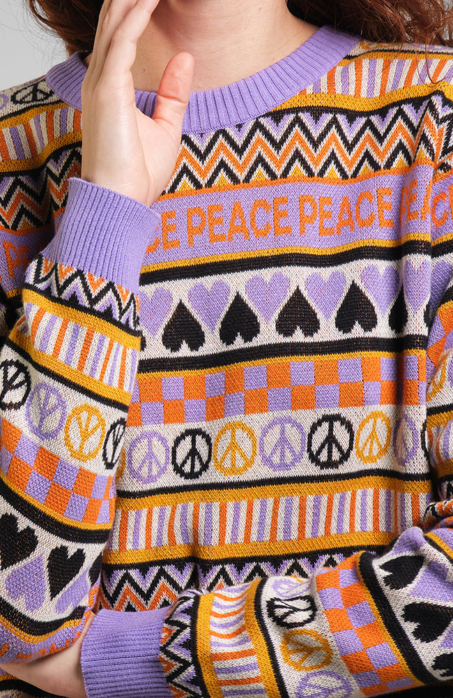 Dedicated Arendal trui Peace Purple | Sophie Stone