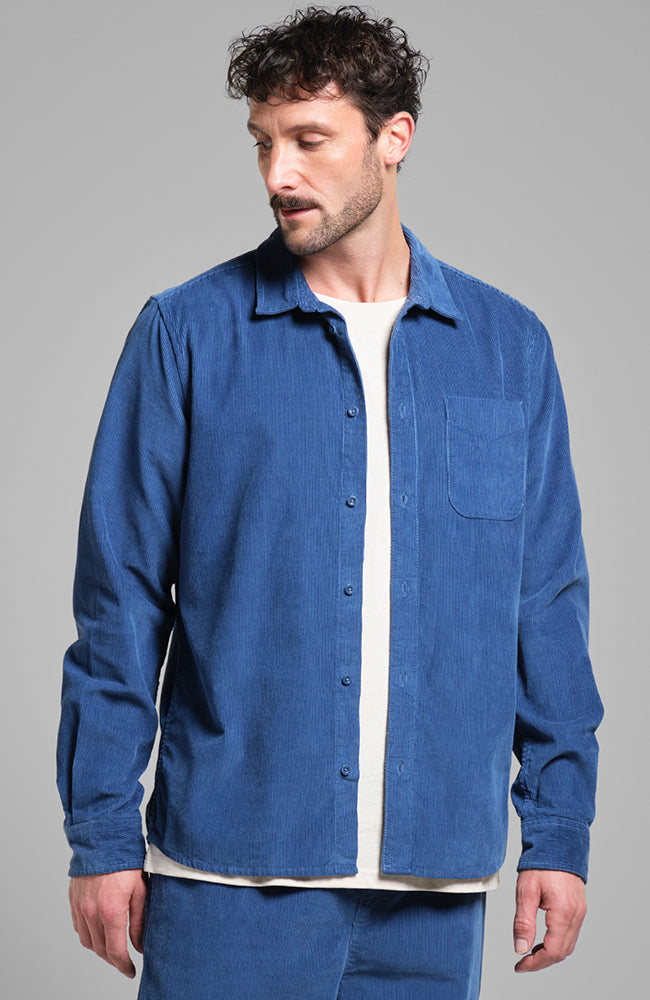 Dedicated Corduroy shirt varberg True Blue van bio katoen heren | Sophie Stone