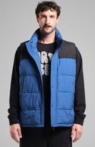 Dedicated Puffer bodywarmer mountains blue for men | Sophie Stone